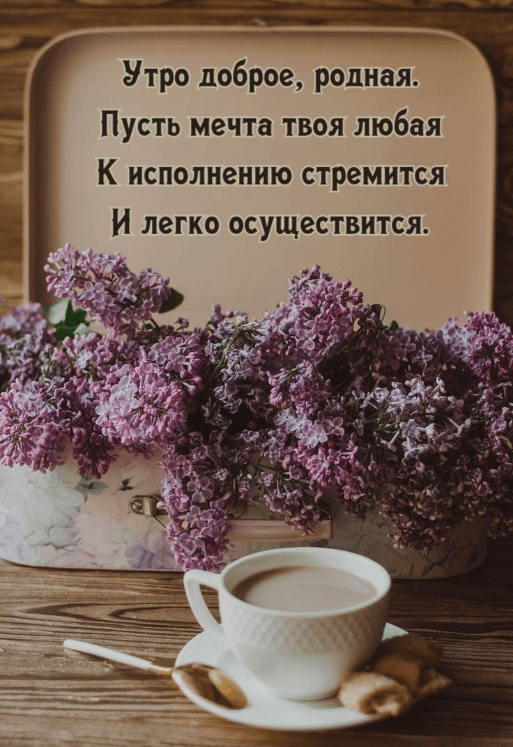 Утро доброе, родная. Пусть мечта твоя любая