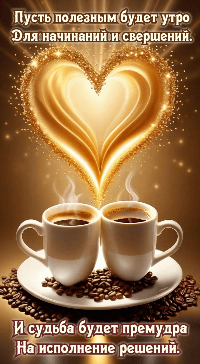 Пусть полезным будет утро Для начинаний и свершений
