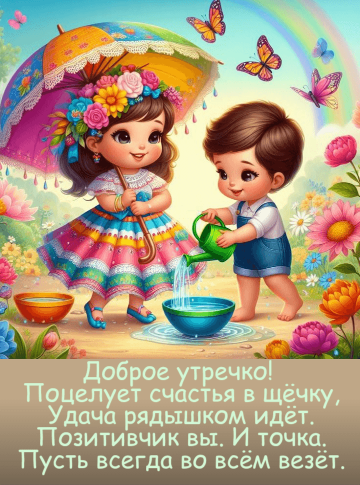 Доброе утречко! Поцелует счастья в щёчку
