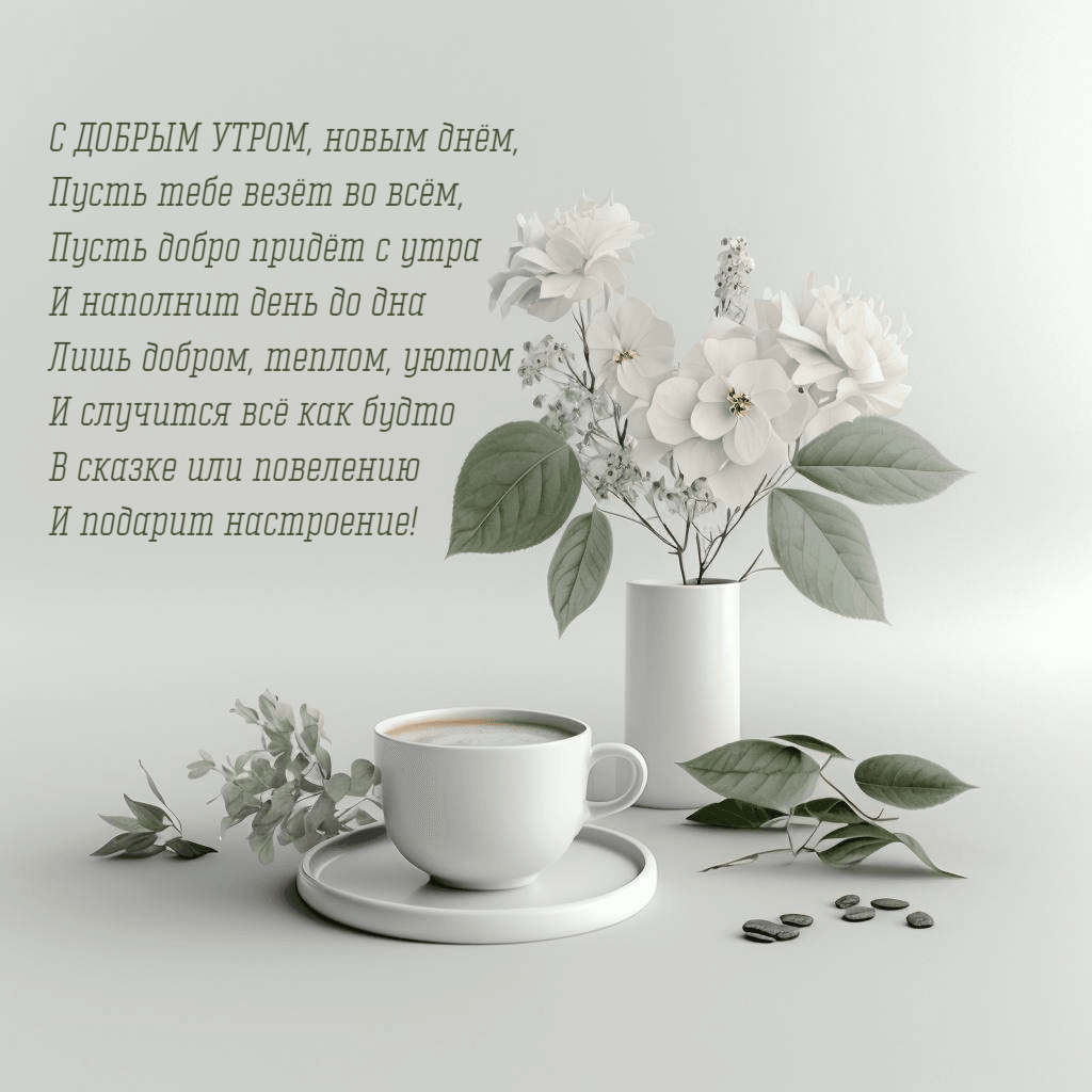 С ДОБРЫМ УТРОМ, новым днём, Пусть тебе везёт во всём