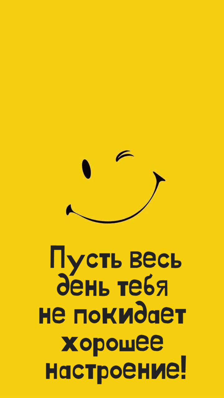 Пусть весь день тебя  не покидает  хорошее  настроение!