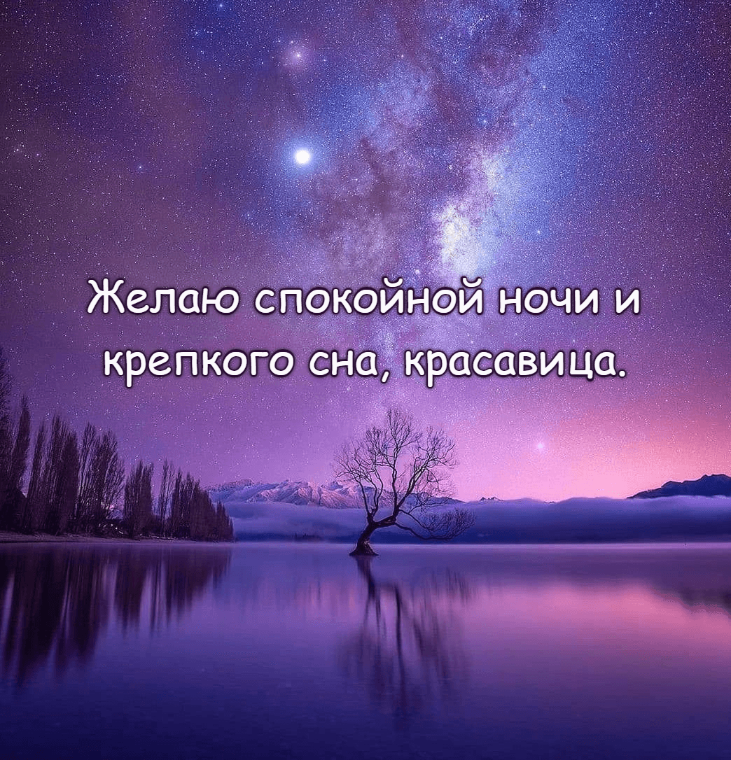 Желаю спокойной ночи и крепкого сна, красавица.