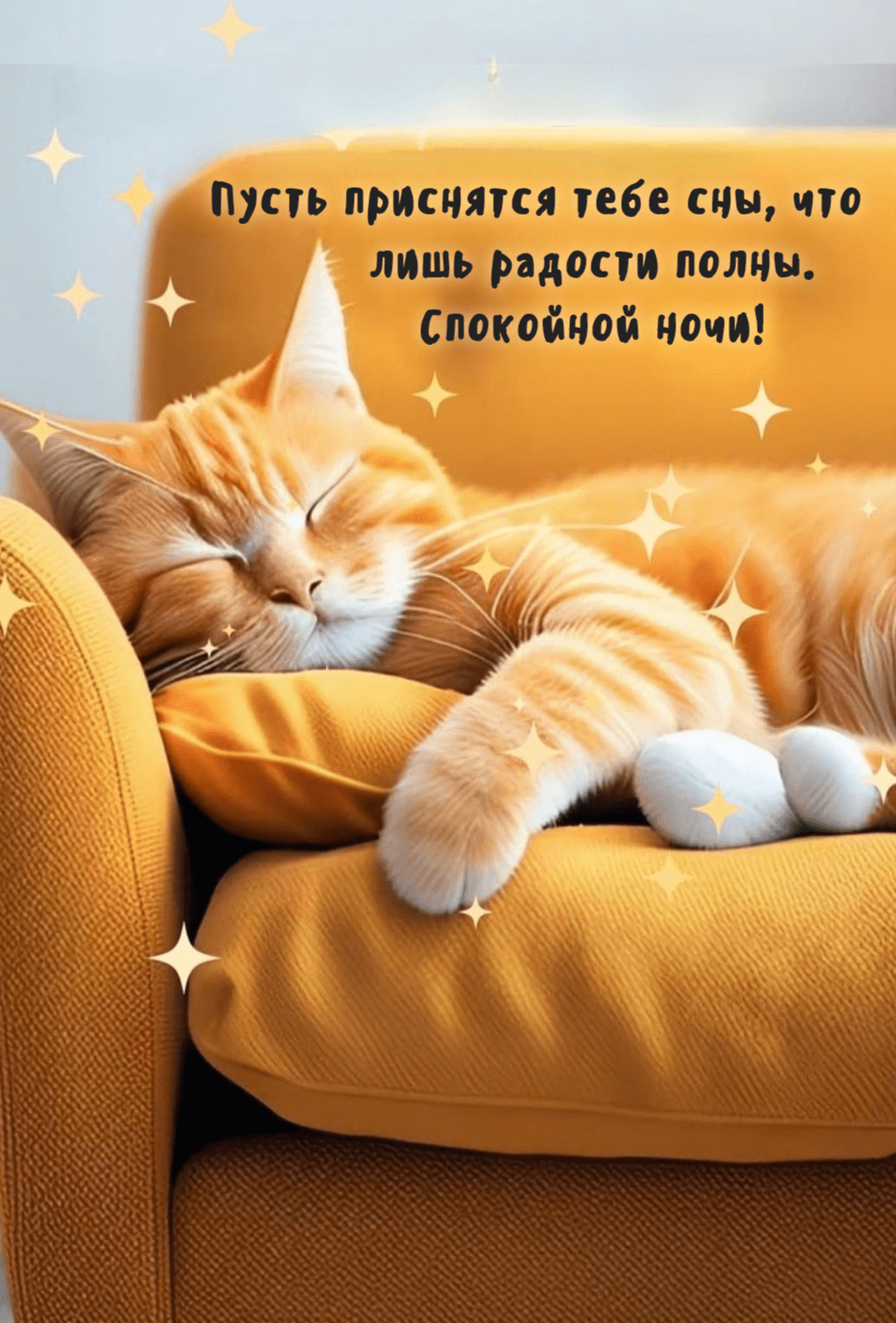 Пусть приснятся тебе сны, что лишь радости полны. Спокойной ночи!