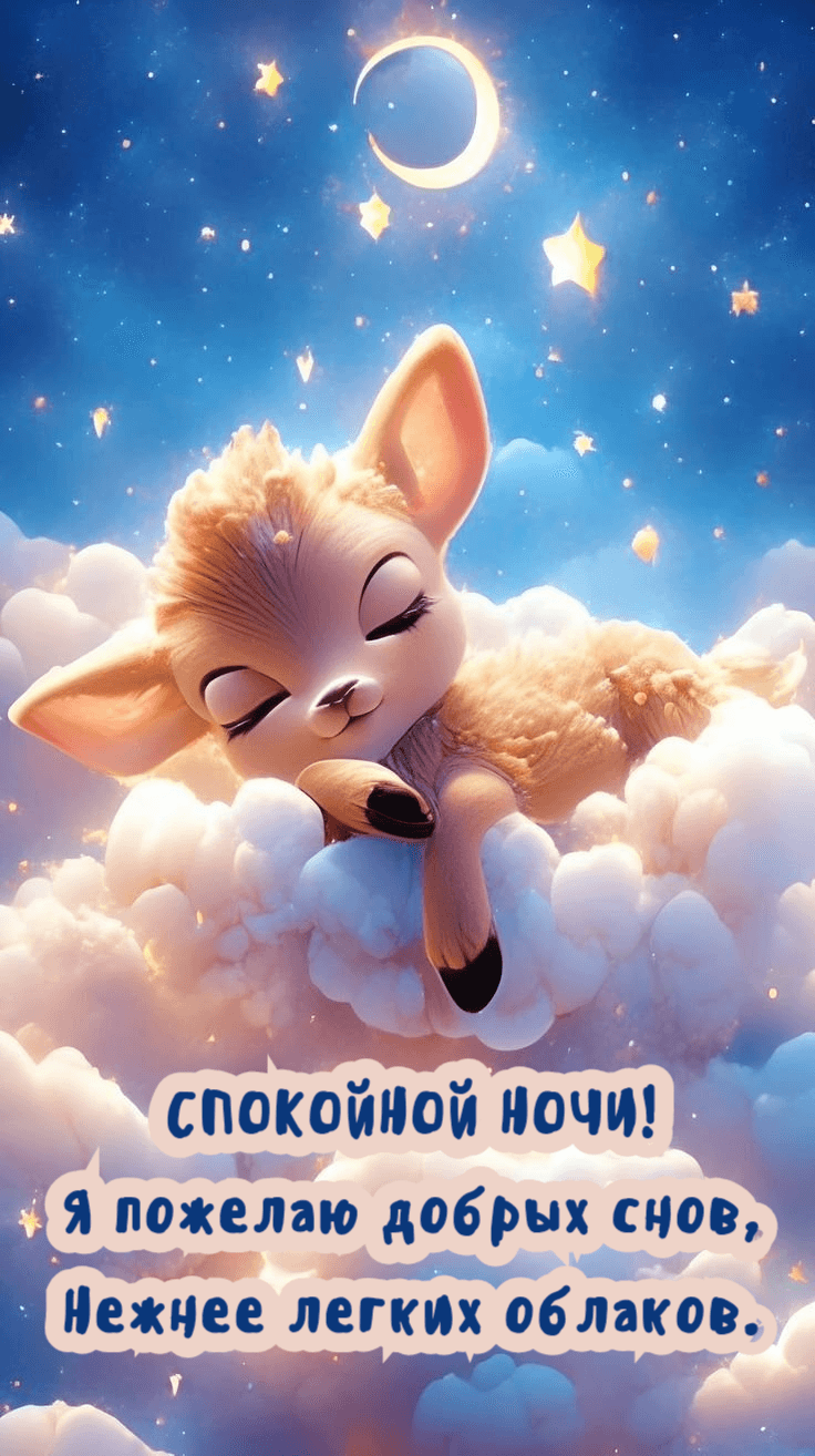 Я пожелаю добрых снов, Нежнее легких облаков.