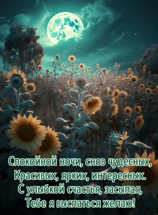 Спокойной ночи, снов чудесных, Красивых, ярких, интересных.