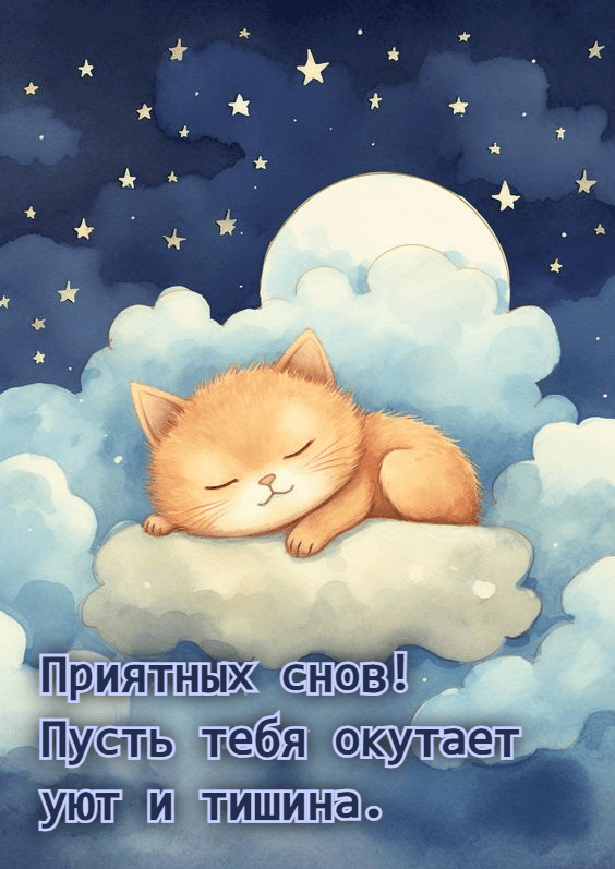 Пусть тебя окутает уют и тишина.